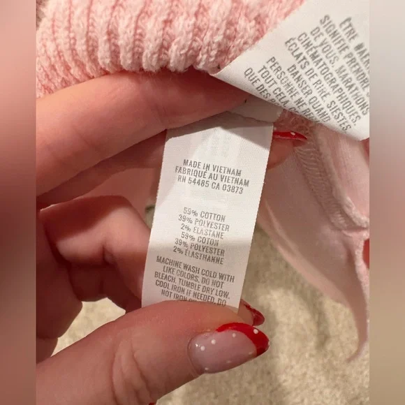 Baby Pink Aerie V Neck Sweatshirt - Picture 6 of 6